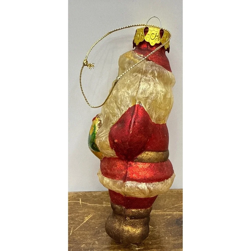 Vintage Japan Santa Ornament Blown Glass 5